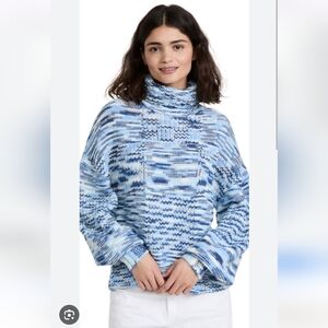 Staud Benny Blue Knit Sweater Size XS